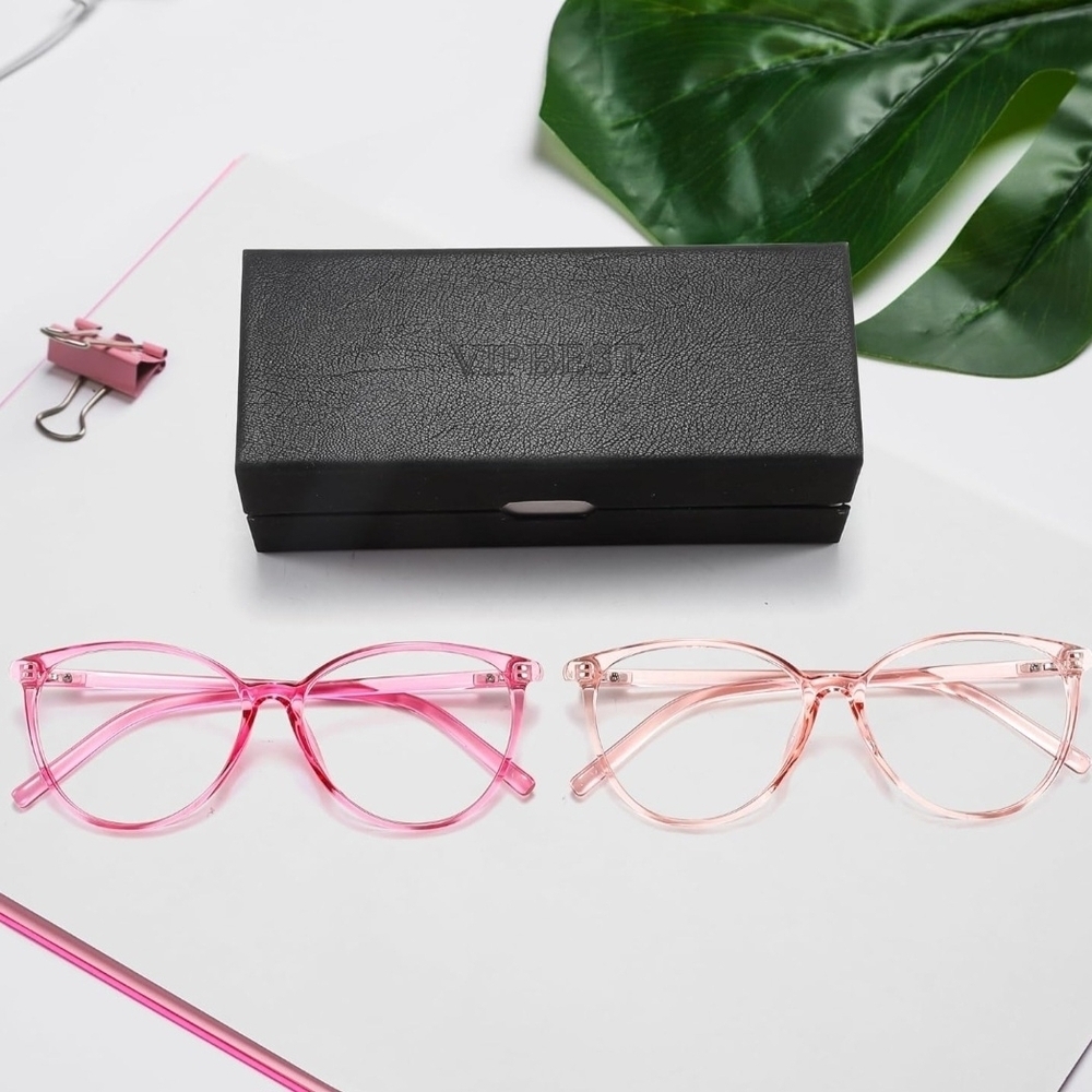 VIPBEST Blue Light Blocking Cat Eye Glasses for Women 2x